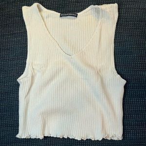 **Brandy Melville Cream Ribbed Tank - One Size**